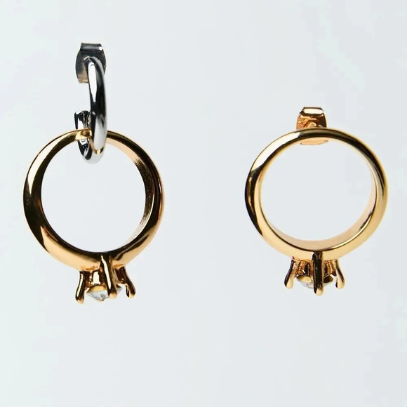 ZARA JEWEL WEDDING BAND EARRINGS - Picture 1 of 12